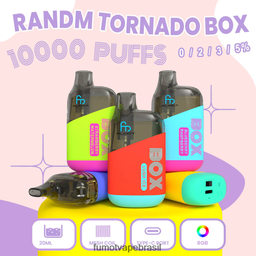 Fumot Flavors | gelo de banana R2X2R6358 Caixa descartável de 10.000 vape pods - 20ml (1 peça) Fumot Tornado