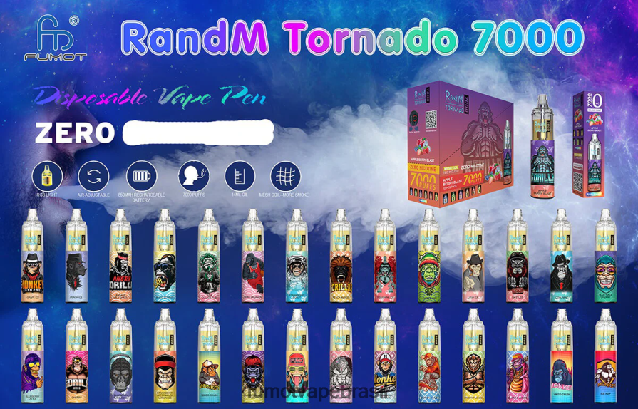 Fumot Disposable Vape | uva morango R2X2R6540 Caneta vape descartável 7000 0% - 14ml (1 peça) Fumot Tornado